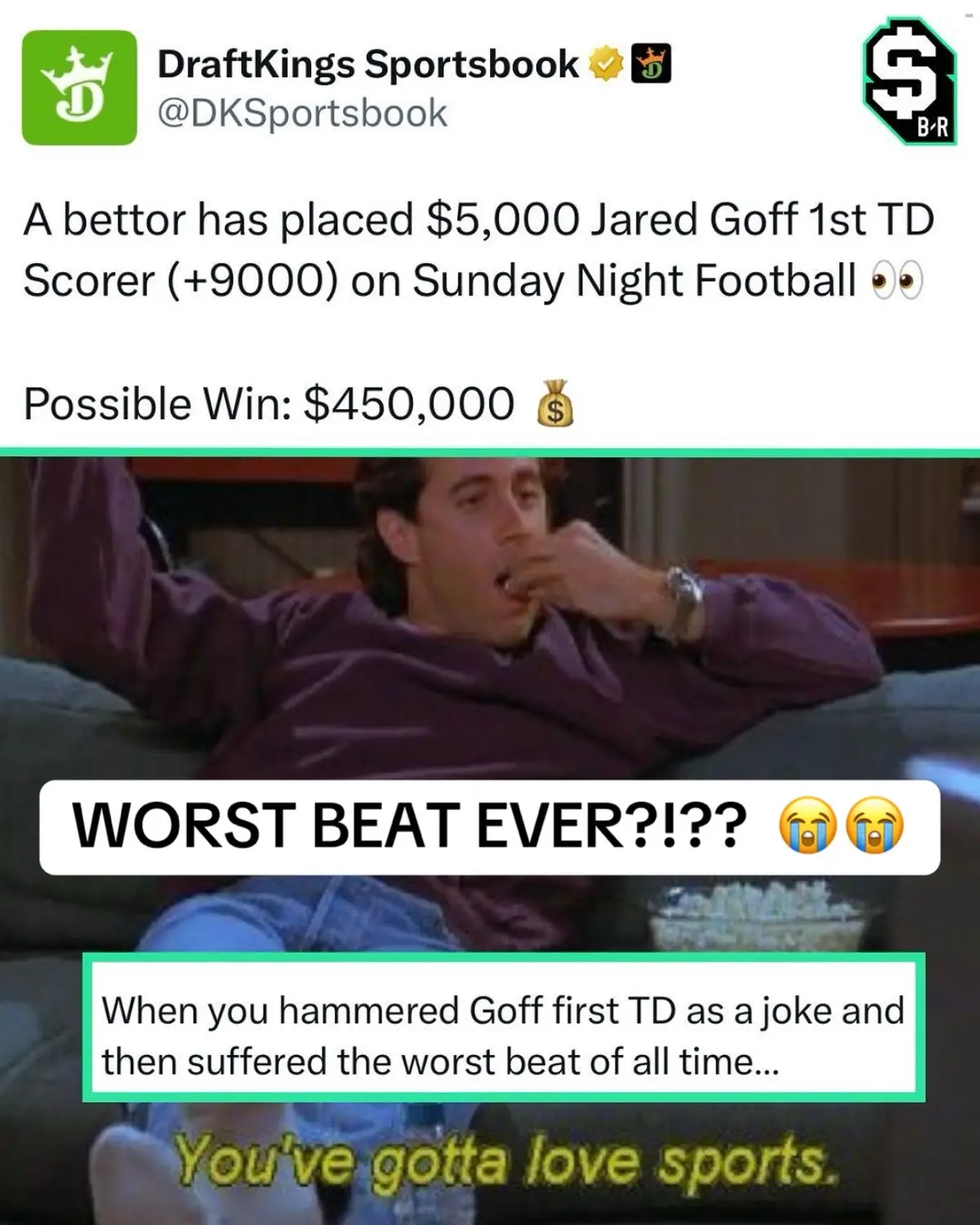 (Via @DraftKings Sportsbook) #NFL #betting #sports #football #Goff