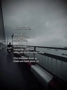 Anh xin lỗi nhé.. anh tệ quá.❤️‍🩹