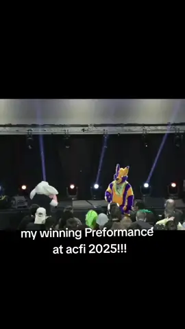 🥉so proud of myself I won first in the dance off and 3rd in the comp thank u acfi 💜 #furry #furryfandom #fursuit #fursona #fnaf 