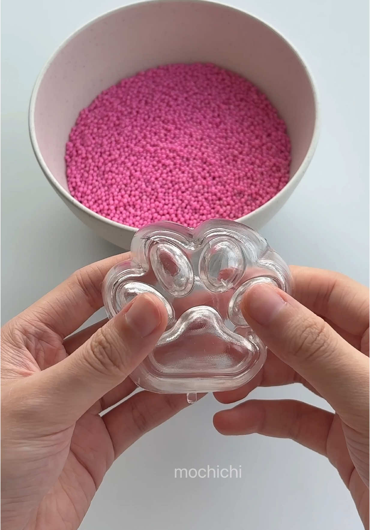 Making a pink cat paw stress ball 🐾 #fyp #asmr #stressball #StressRelief #viral #toys #oddlysatisfying #antistress #sleephelp #fidgettoy #healing #mochichi #sensorytoy #relaxing #satisfying #paw 