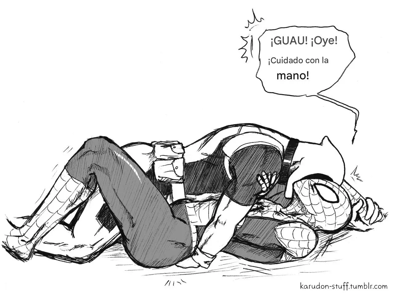 spiderman y Deadpool part: final  art: karudon-stuff(Tumblr) #recommendations #comic #paratii #deadpool #spiderman 