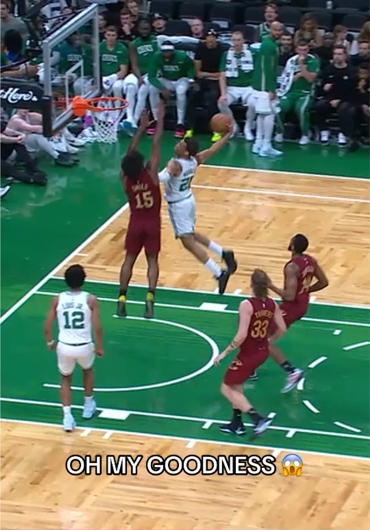 That was disgusting 🤯 #wendellmoorejr #poster #dunk #NBA #basketball
