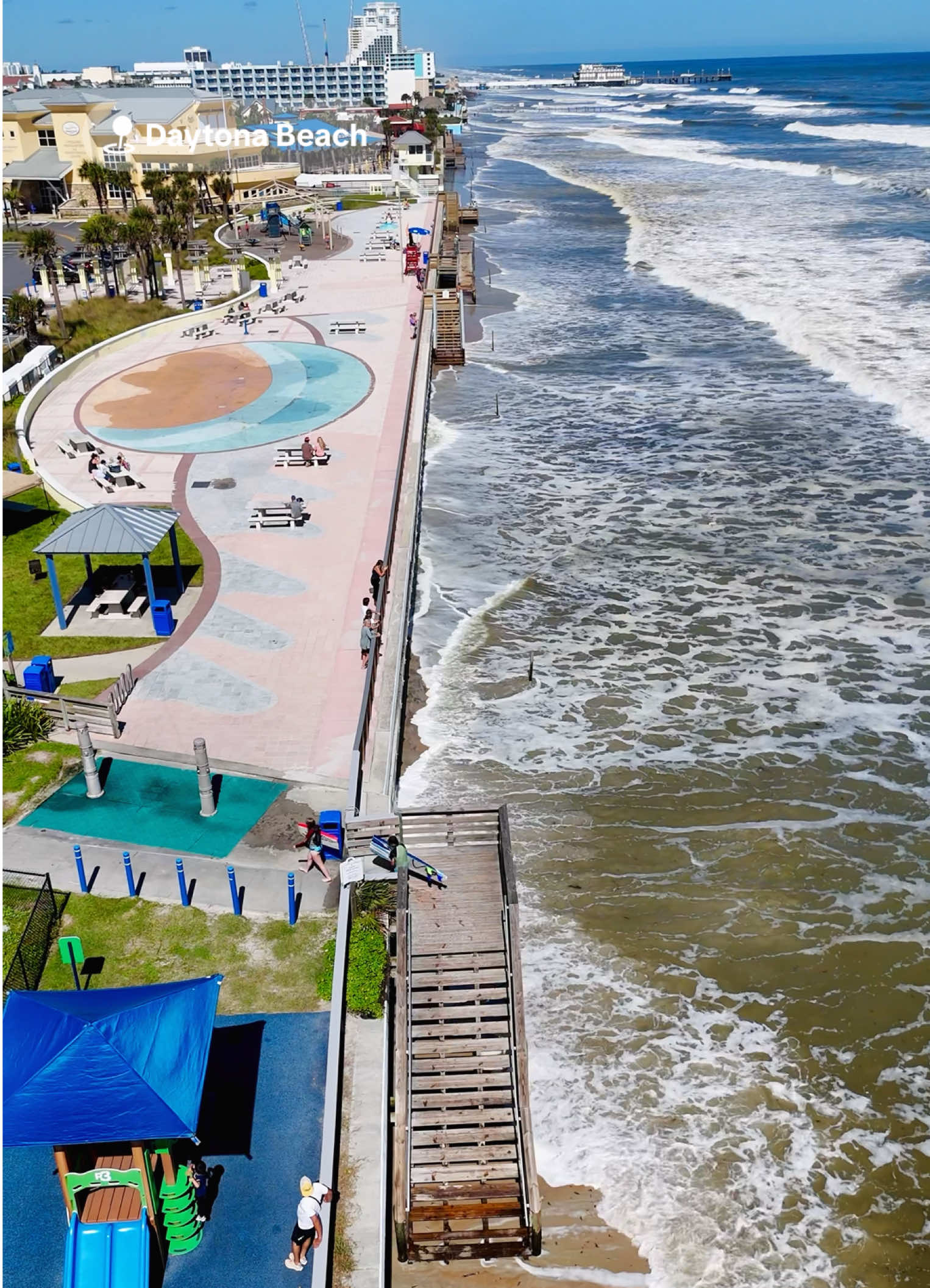 King tide ate our beach. Took this today in front of Sun Splash park. #tide #disaster #beach #moon #nature 