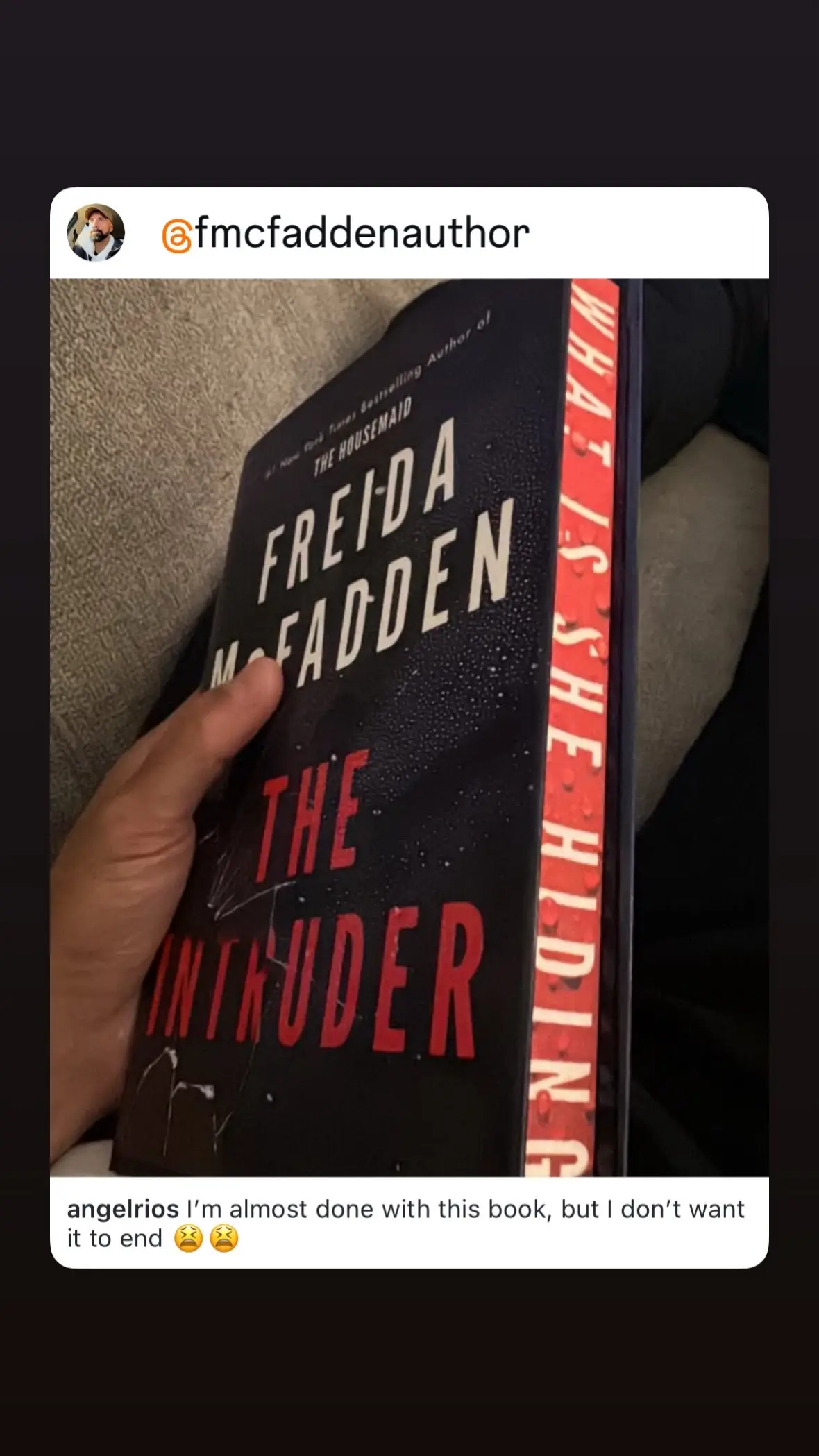 @freidamcfadden does it again! This was a five star book for me. Different from her others but almost more intimate. Kept me engaged from beginning to end! #freidamcfadden #freidamcfaddenbooks #BookTok 