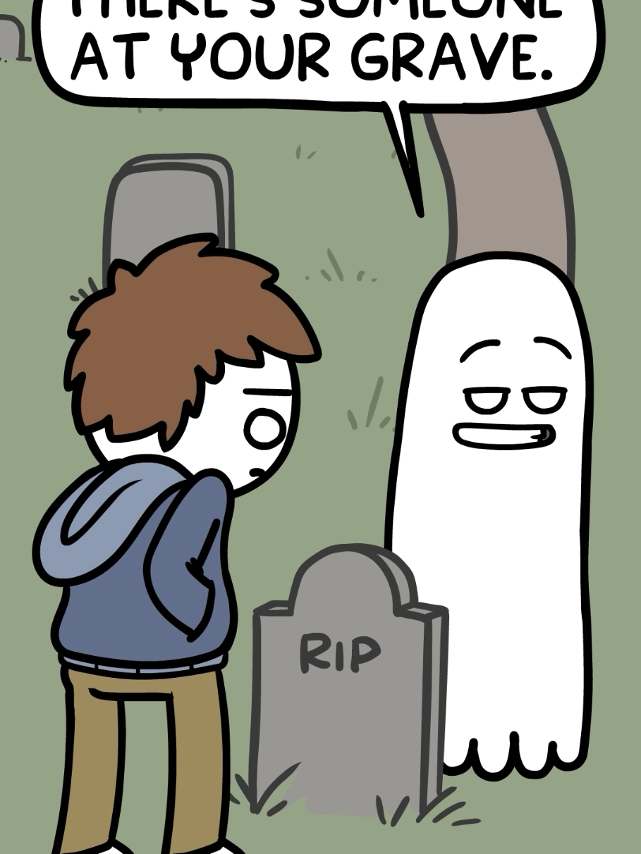 There's someone at your grave. #halloween #comics #ghost