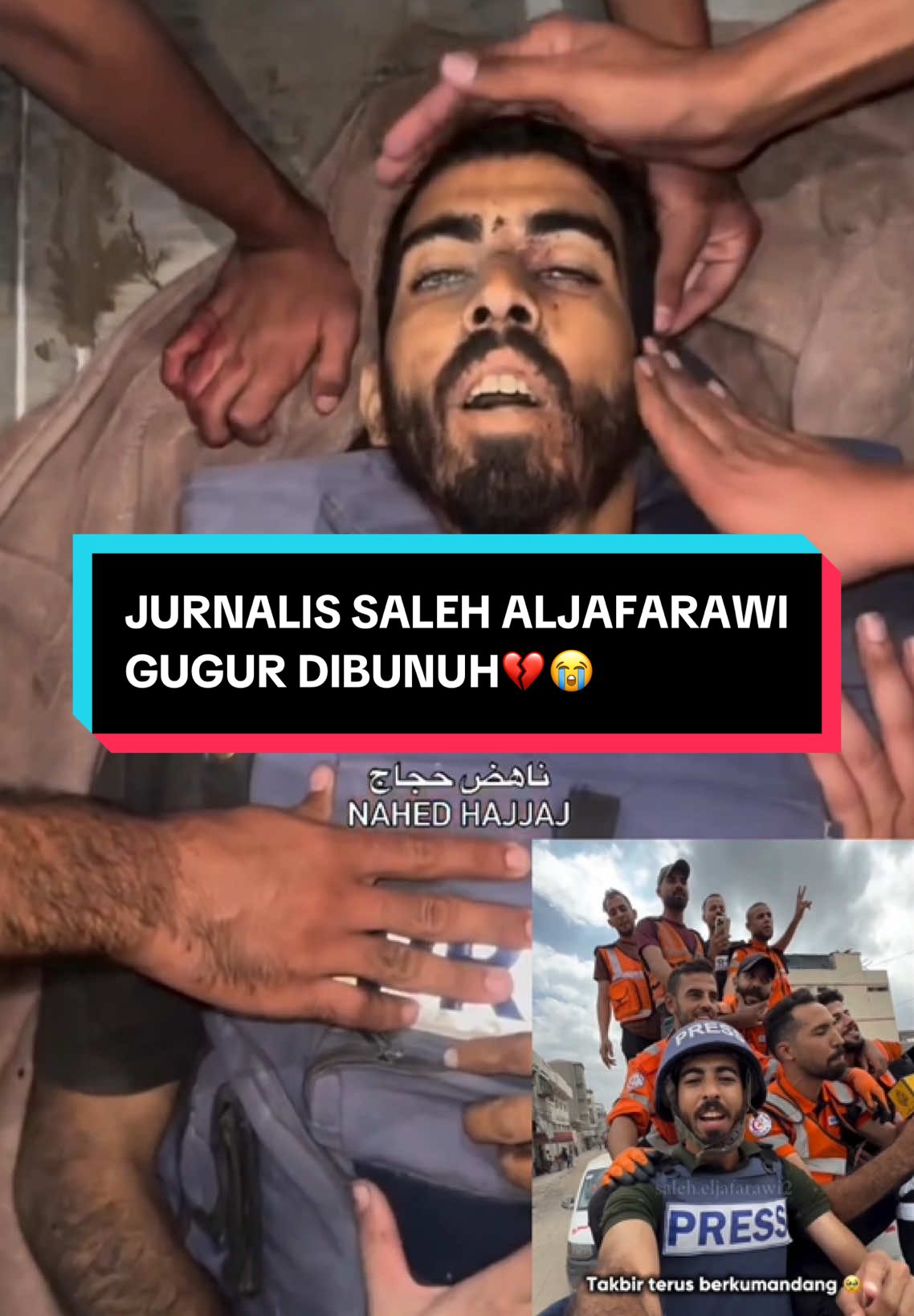 Saleh Aljafarawi sudah berjuang sejauh ini 💔😭 Dengan kamera dan keberaniannya, terus bersuara untuk Gaza. Tapi ternyata, Saleh tetap jadi target mereka…  Istirahatlah pejuang kebenaran 💔