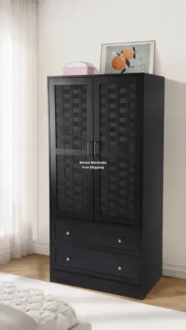 This wardrobe isn’t just storage — it’s style 🌿 Woven texture, smooth drawers, and space for all your fits. Be honest, are you team black or natural? #Giratree #Giratreefurniture #WardrobeGoals #HomeInspo