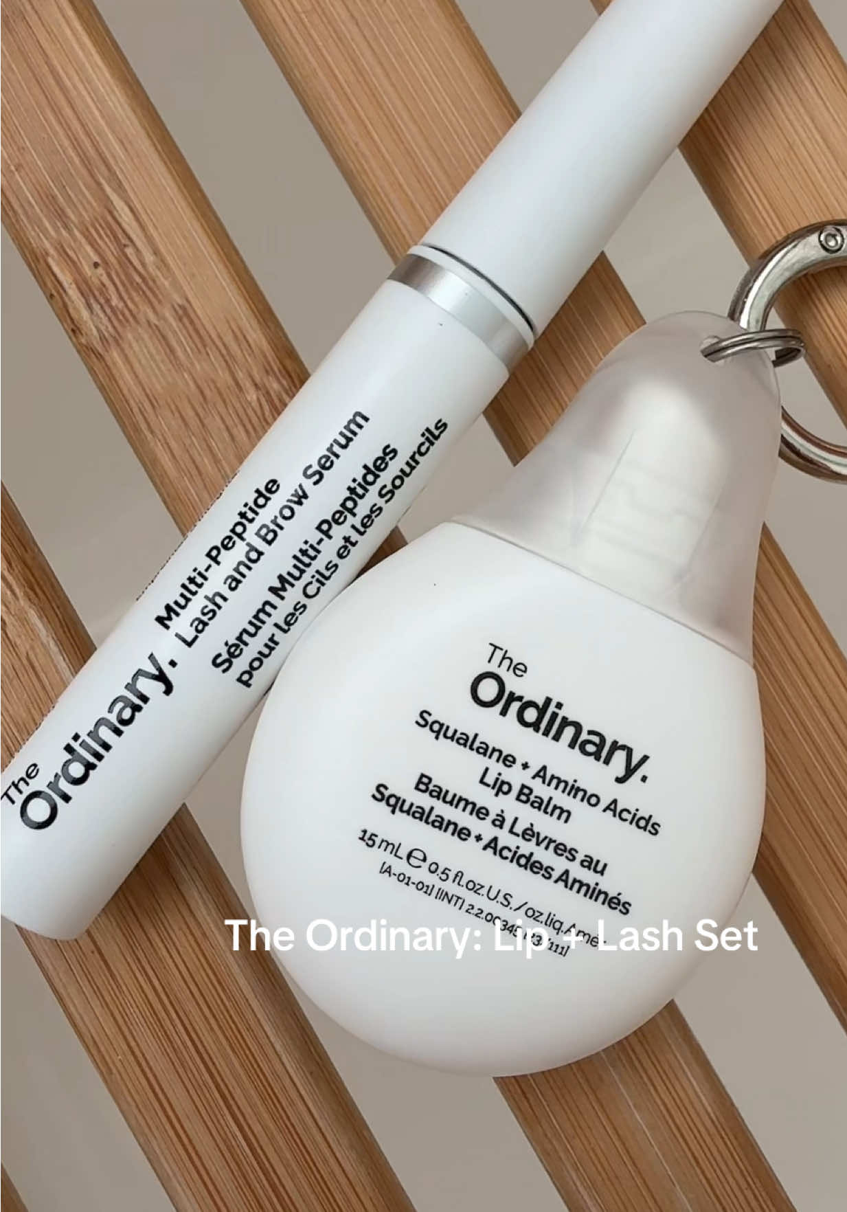 Multi peptide lash and brow serum @The Ordinary. A must have for hydrated lips and healthier-looking lashes and brows.  Multi-Peptide Lash & Brow Serum is a volumizing lash and brow serum with 11 active ingredients to support thicker, fuller and healthier-looking lashes and brows. Squalane + Amino Acids Lip Balm is a multi-use hydration balm designed to soften, nourish and boost moisture to the lips.  #theordinary #giftedbyordinary #theordinarylashandbrowserum #multipeptideserum #theordinaryskincare 