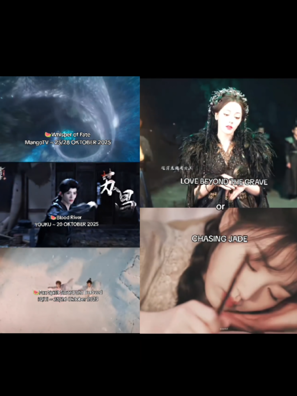 WETV NGELUARIN DRAMA APA WOYY?? LOVE BEYOND THE GRAVE or CHASING JADE YAA??GAK SABARRRR!!!!🫵🏻🥵FULL VIP SETIAP APPS.🍉Blood River  YOUKU ~ 20 OKTOBER 2025 🍉Whisper of Fate  MangoTV ~ 25/28 OKTOBER 2025 🍉Fox Spirit Sword and Beloved  iQIYI ~ 25/26 Oktober 2025#2025 #wetv #iqiyi #youku #mangotv 