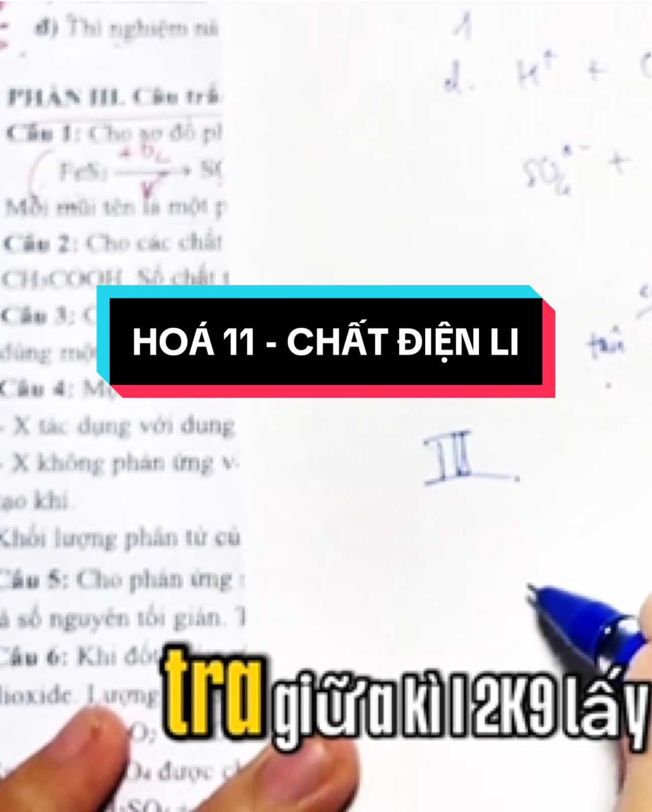 Mẹo xác định chất điện li mạnh cực hay chinh phục 10 điểm kiểm tra giữa kì I Hoá 11 2K9 #2k9 #hoathpt #hoctap #hoahoc #2k8 