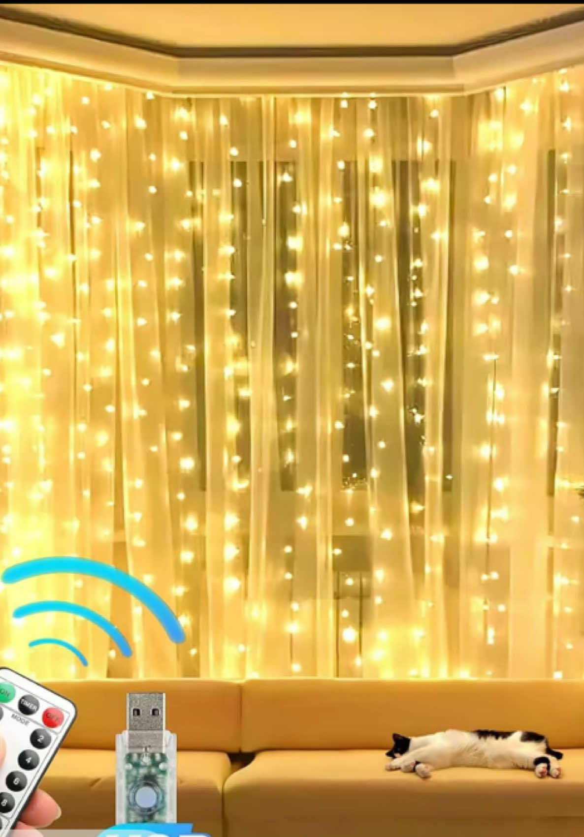 Preciosas cortinas de 300 luces led 🤩 #cortinanavideña🎄 #lucesled #navidadentiktok #decora #cortinasbonitas 