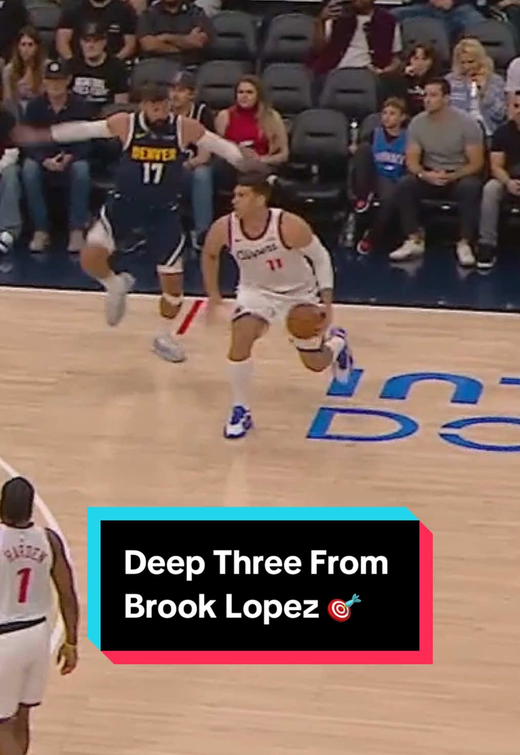 Brook Lopez with a deep three 🎯 #NBA #Basketball #Clippers 