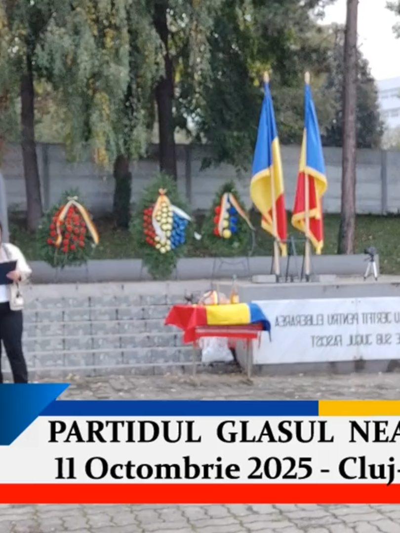 11 Octombrie 2025 - Poezie de Cornel Vlad recitată de domnul Emanuel Petran, vicepreședite al Partidului Glasul Neamului, membru al Consiliului Național de Conducere și membru fondator 11 Octombrie 2025 - Comemorarea eroilor români care au eliberat Clujul la 11 Octombrie 1944