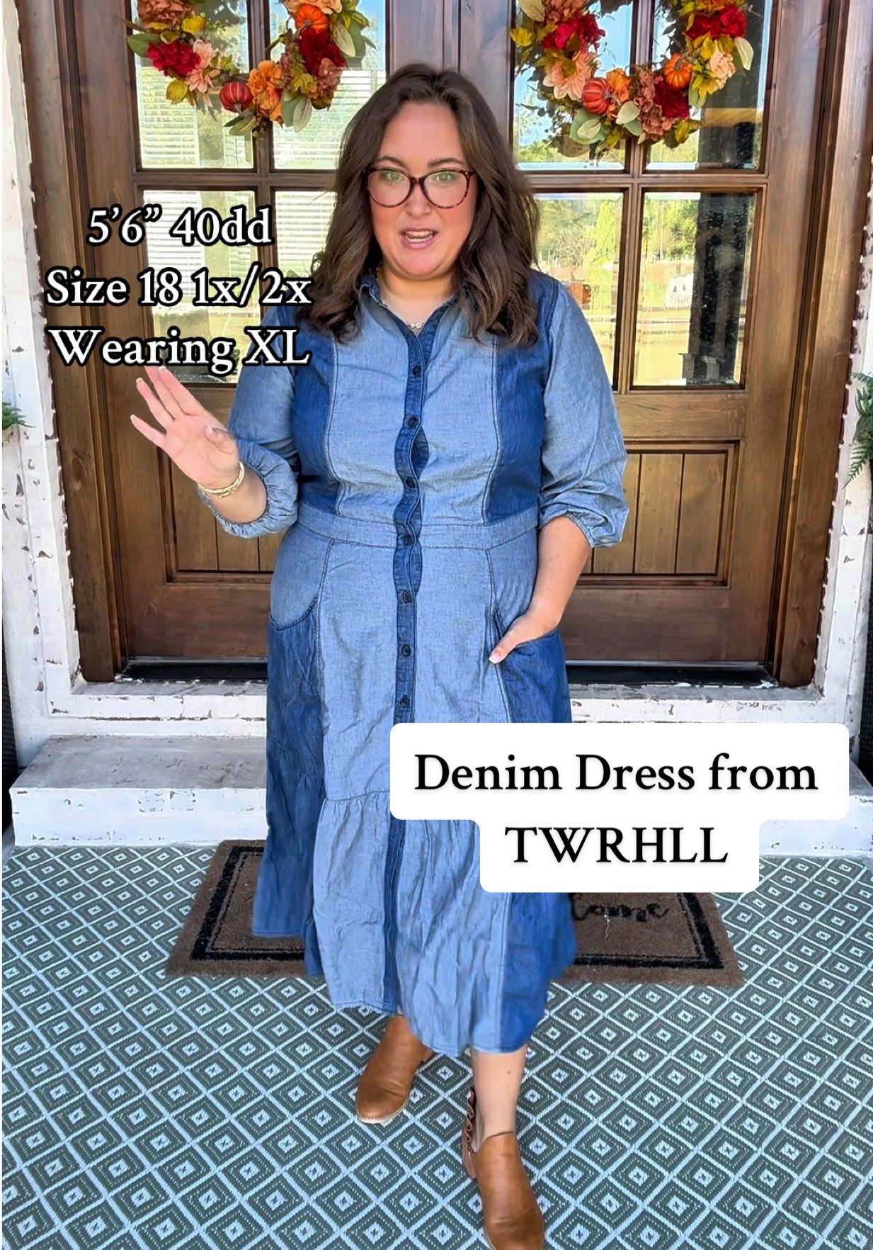 Denim Dress by TWRHLL from @HSN, Inc #hsnpartner #denimdress #fallfashion #twrhll #creatoricons 