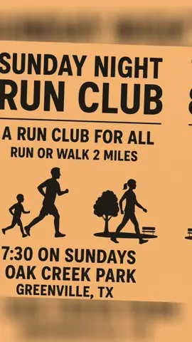 Another Sunday night in the books 💪🏾🔥 🏃🏾 🏃🏾‍♀️ 🏃🏾‍♂️  Sunday Night Run Club  Time: 7:30pm  Location :Oak Creek park Greenville , TX 