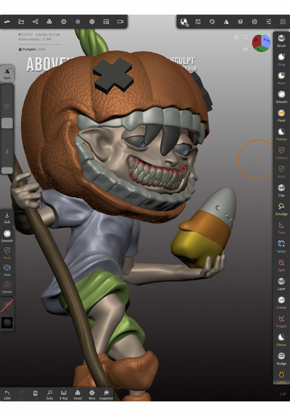 Pumpkin Boy freestyled in Nomad sculpt on the m2 iPad Pro #nomadsculpt #3dsculpting 