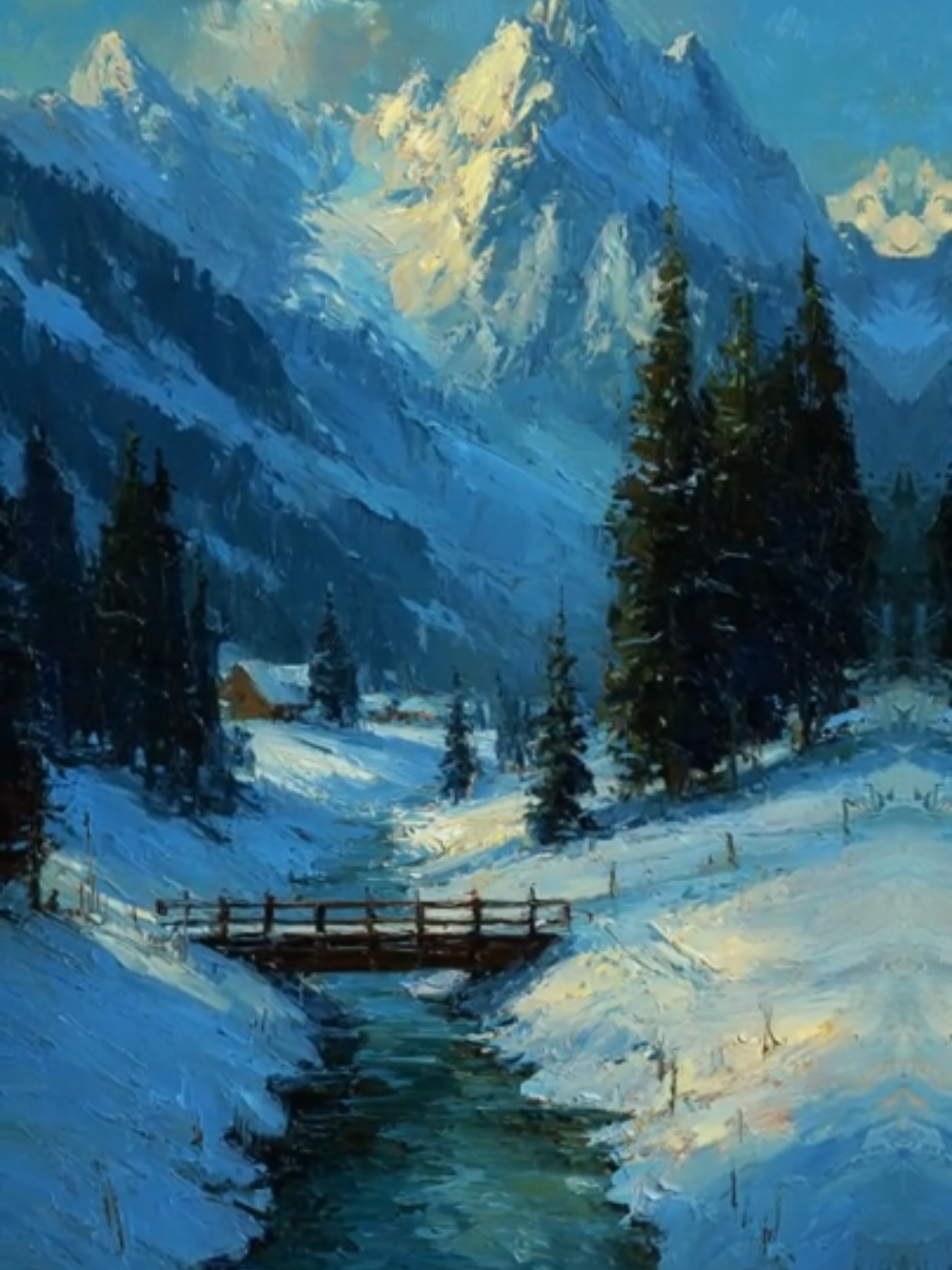 The Valley Where Winter Breathes❄️#WinterValley   #FrozenWhispers   #SnowDreamscape   #SilentNature   #MountainPeace 