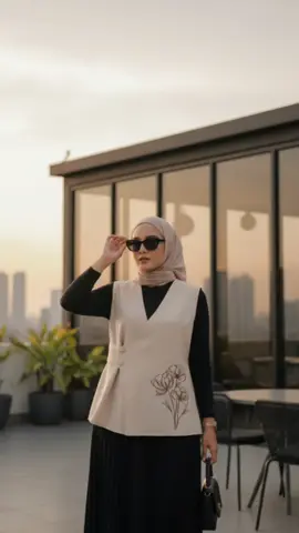 yang mau tampil beda dan kece yuk make outfit ini kece banget loh #vest #outfitvest #ootdfashion #ootdhijab #ootdhijabstyle 