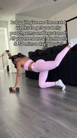 You ONLY need dumbbells and 30 mins babe!! Are you joining me?? #fitnessjourney #fitnesstok #womenworkouts #workoutmotivation 