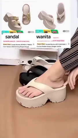 sandal wanita jepit dan casper hak tinggi 7 cm  #sandal #sandalwanita 