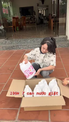 199k được 7 can nước giặt mọi người ơi #quanao #nuocgiat #nuocgiatxa #botgiat 