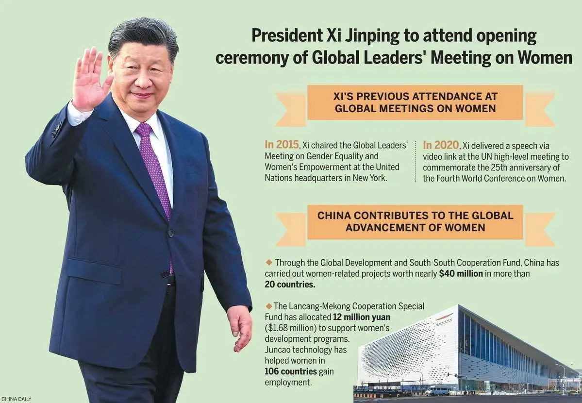 #China champions vision and action: Commitment yields progress in gender equality #XiJinping #XiVision #习近平 #GlobalLeadersMeetingonWomen 