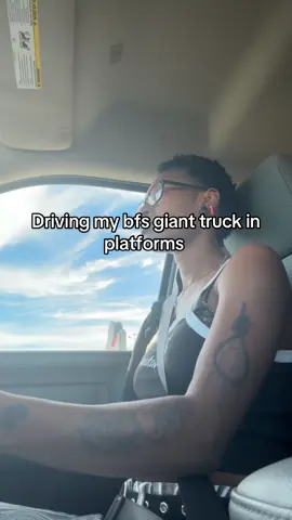 I love driving his truck not gonna lie but this mf is HUGE😮 #dodgeram #boyfriendscar #demonias #platforms #fyp 