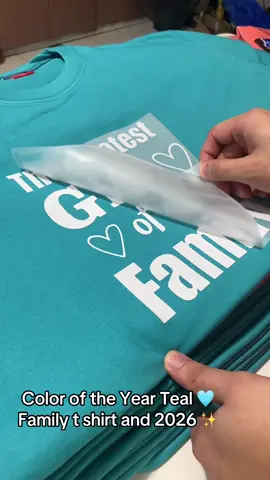 Family and 2026 T-shirt Color of The Year Teal, Available on my tiktokshop #family #2026 #teal #foryou #foryoupage 
