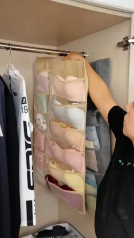 Double-sided Cloth Hanging Storage Bag Underwear Socks BraPanties Underpants Wardrobe OrganizerHanger Wall Door Organizer Hanger Begsimpanan#fyp #fyp #foryou #life #Home #tiktokshop 