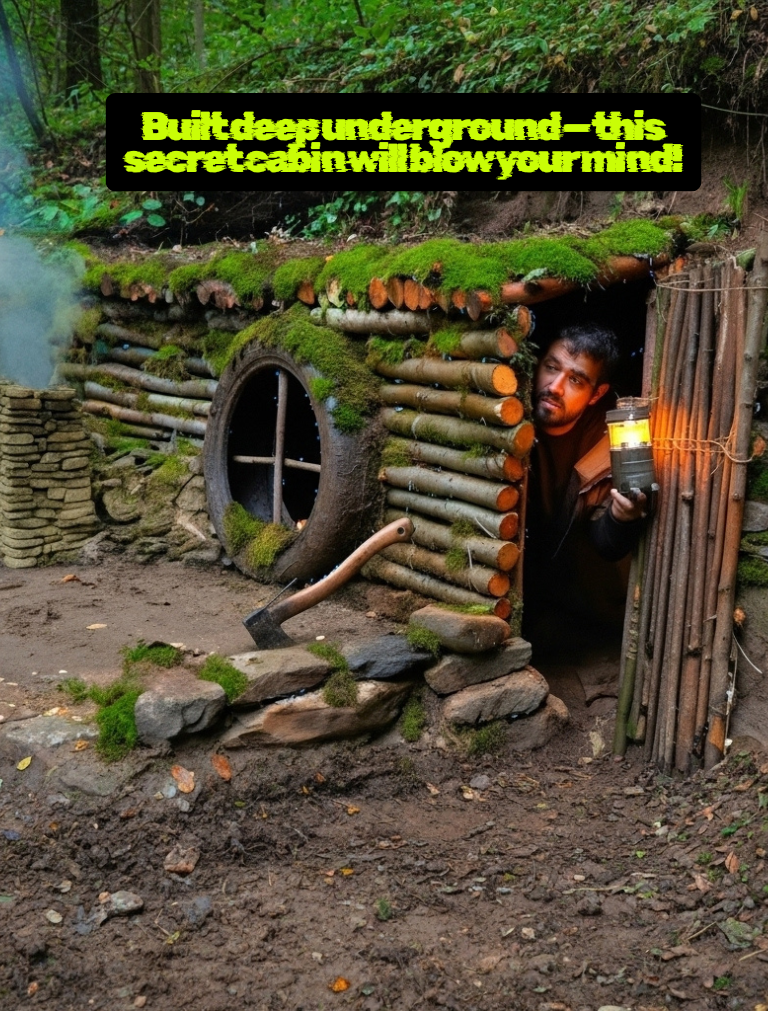 Hidden Underground Log Cabin | Cozy Bushcraft Survival Shelter