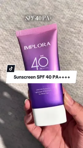 Implora Perfect Shield Sunscreen SPF 40 PA++++ menutrisi kulit dan melembapkan tanpa ada white cast😍 #Implora #ImploraCosmetics #BeraniJadiAku #ImploraPerfectShieldSunscreen 