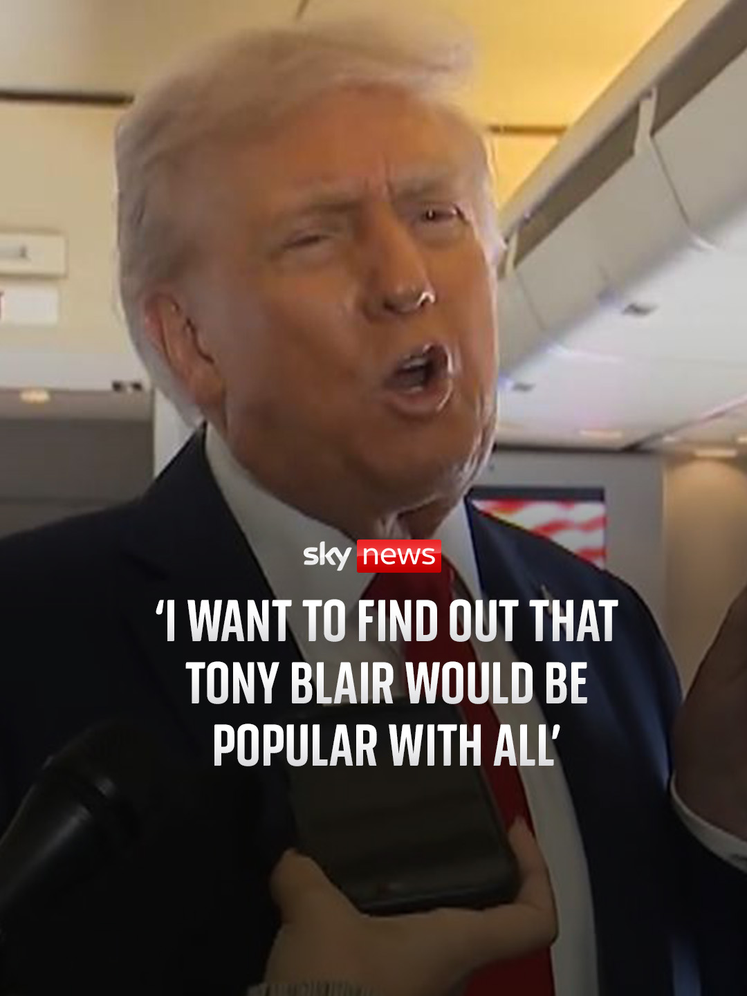 Donald Trump has cast doubt on the appointment of former UK prime minister Tony Blair to a Gaza 'Board of Peace' by telling reporters on Air Force One that he wants to find out if 'Tony would be popular with all' in the Middle East. On Friday, a senior Hamas official told Sky's lead world news presenter Yalda Hakim that Tony Blair would not be welcome in any post-war role for Gaza. The proposal had also attracted criticism from other Palestinian politicians - as well as some members of his own Labour Party back here in the UK. #skynews #tonyblair #donaldtrump