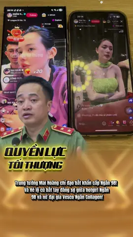 Trung tướng Mai Hoàng chỉ đạo bắt khẩn cấp Ngân 98! Và Hé lộ cú bắt tay đáng sợ giữa hotgirl Ngân 98 và nữ đại gia Vesco Ngân Collagen!Trung tướng Mai Hoàng chỉ đạo bắt khẩn cấp Ngân 98! Và Hé lộ cú bắt tay đáng sợ giữa hotgirl Ngân 98 và nữ đại gia Vesco Ngân Collagen! #tintuc #ngan98 #ngancollagen #fyp #viral 
