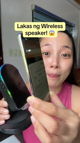 Grabee sobrang lakas ng WIRELESS INDUCTION SPEAKER! No need na i connect sa bluetooth wow! 😱 #inductionspeaker #wirelessspeaker #speaker #phonestand #multifunctionalspeaker 