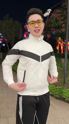 Áo khoác dù nam màu trắng 2 lớ