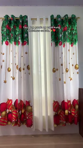 Grabee ang gandaaa tas mura pa! #christmascurtain #christmasdesigncurtain #ringcurtains #affordablecurtains 