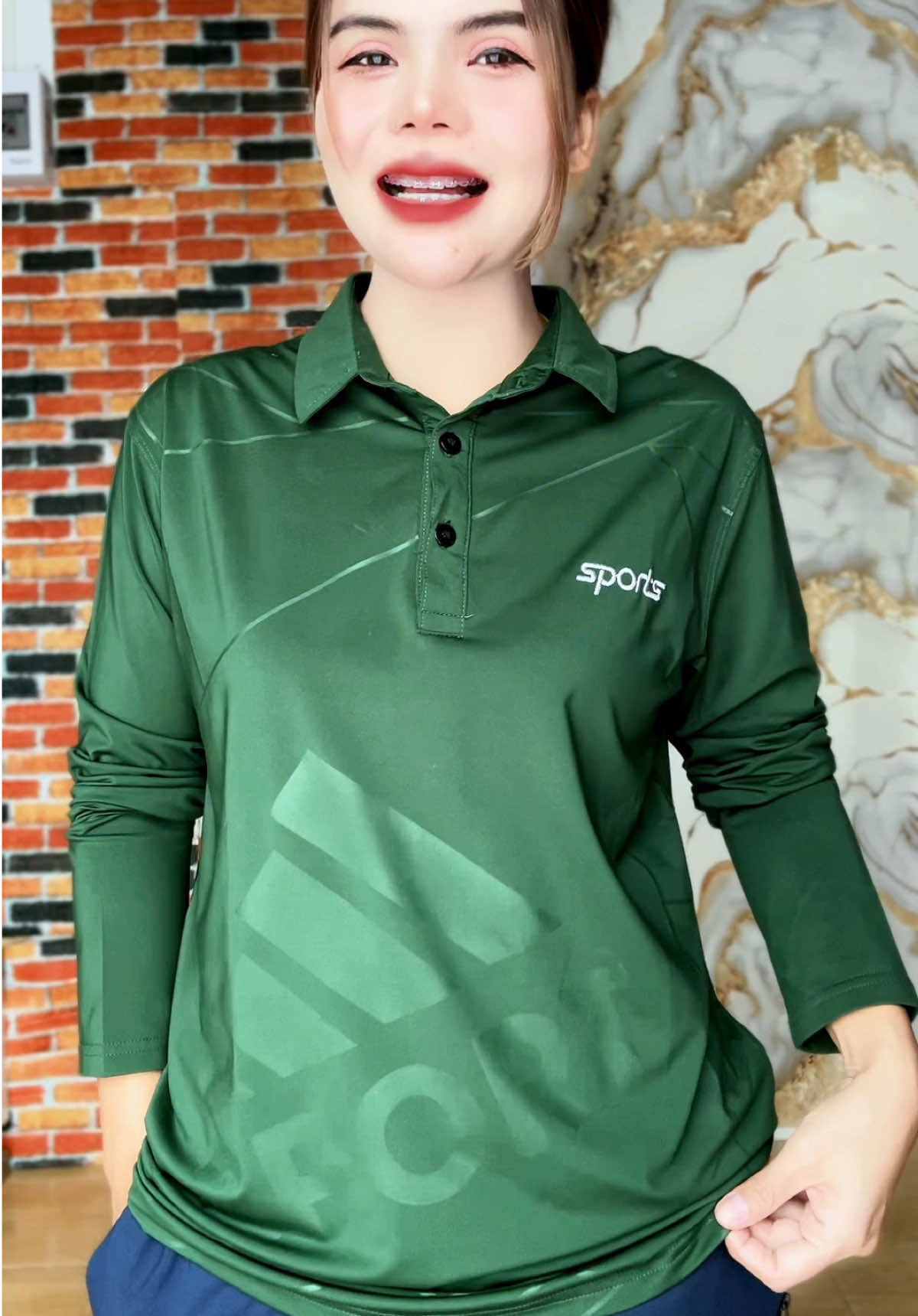 เสื้อยืดคอปกแขนยาวทรงตรงชายหญิงใส่ได้#เสื้อยืดคอปกแขนยาว#เสื้อโปโลแขนยาว#เสื้อยืดแขนยาวคอปก#เสื้อโปโล