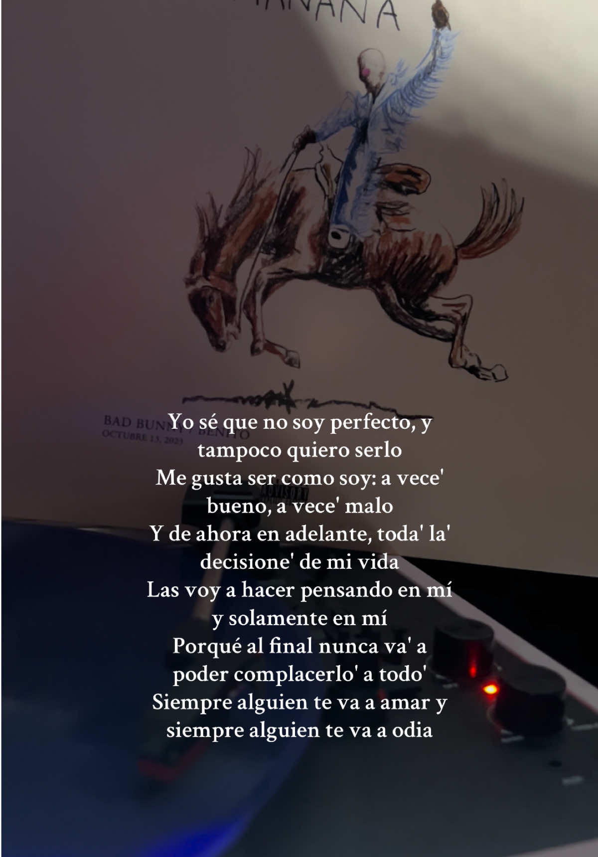Wise words: Y de ahora en adelante, toda' la' decisione' de mi vida Las voy a hacer pensando en mí y solamente en mí #nadiesabeloquevaapasarmañana #lyrics #sanbenito 