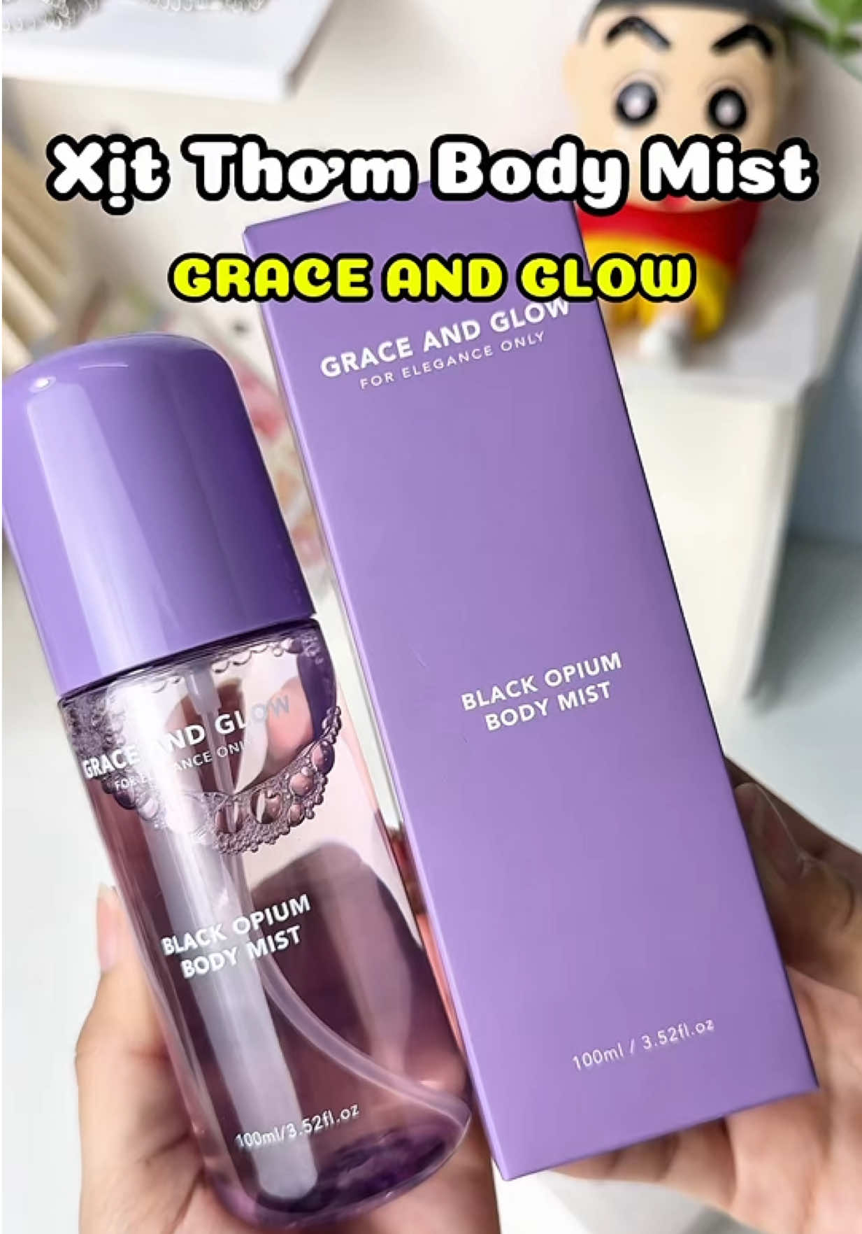 Xịt thơm body mist Grace and Glow black Opium thơm đỉnh lắm nha mấy bà  #xitthom #xitthombody #bodymist #graceandglow #tiemmegaureview  @Tiệm Mẹ Gấu 