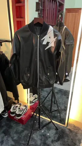 Áo Khoác Da Thêu Chữ A Lớn#xuhuongtiktok #thoitrang #CapCut #boypho 