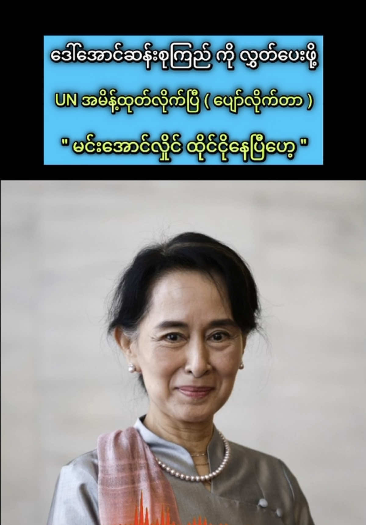 #fyp #အနုပညာသတင်းများ #viral #ဒေါ်အောင်ဆန်းစုကြည် 