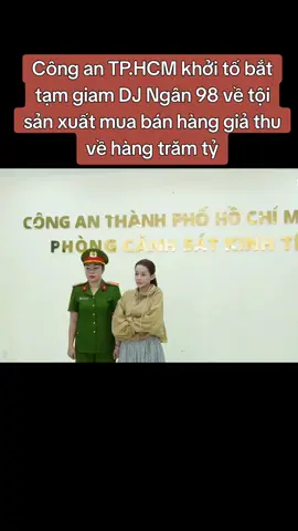 Ngày 13-10, Cơ quan cảnh sát điều tra Công an TP.HCM cho biết đã khởi tố vụ án, khởi tố bị can, thi hành lệnh bắt tạm giam Võ Thị Ngọc Ngân (thường gọi là Ngân 98) để điều tra về tội 'sản xuất, buôn bán hàng giả là thực phẩm'.