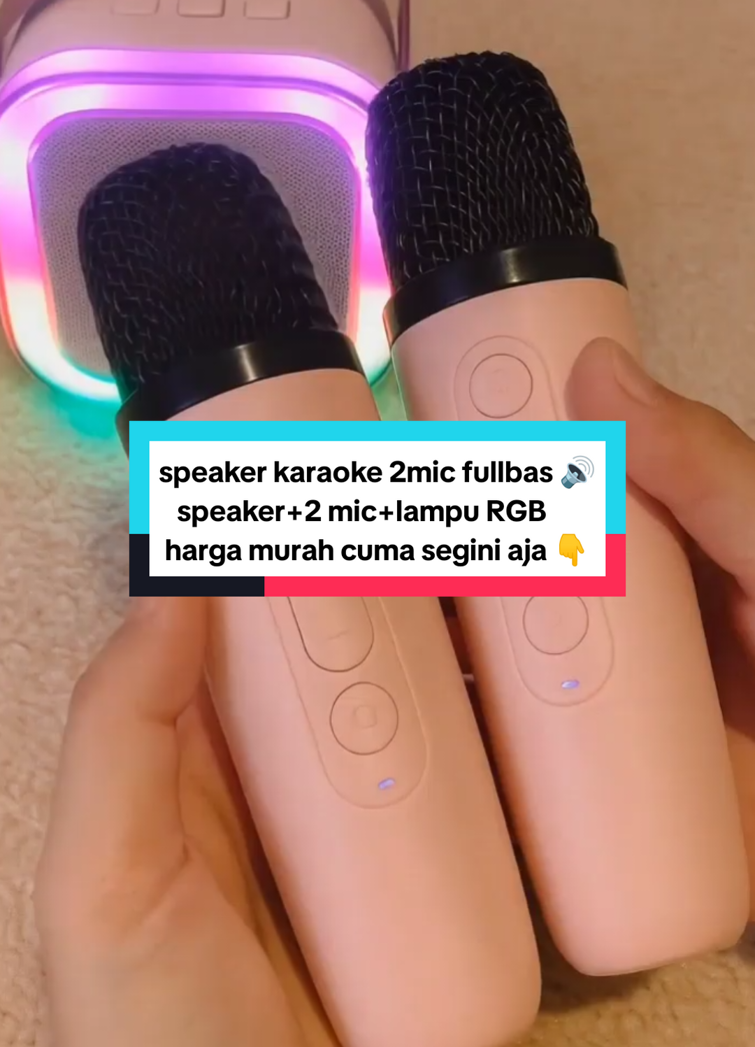 speaker karaoke 2mic fullbas 🔊 speaker+2 mic+lampu RGB suara jernih #speakerkaraoke #speakerkaraokeportable #speakerbluetoothfullbass #foryoupage #fyp 