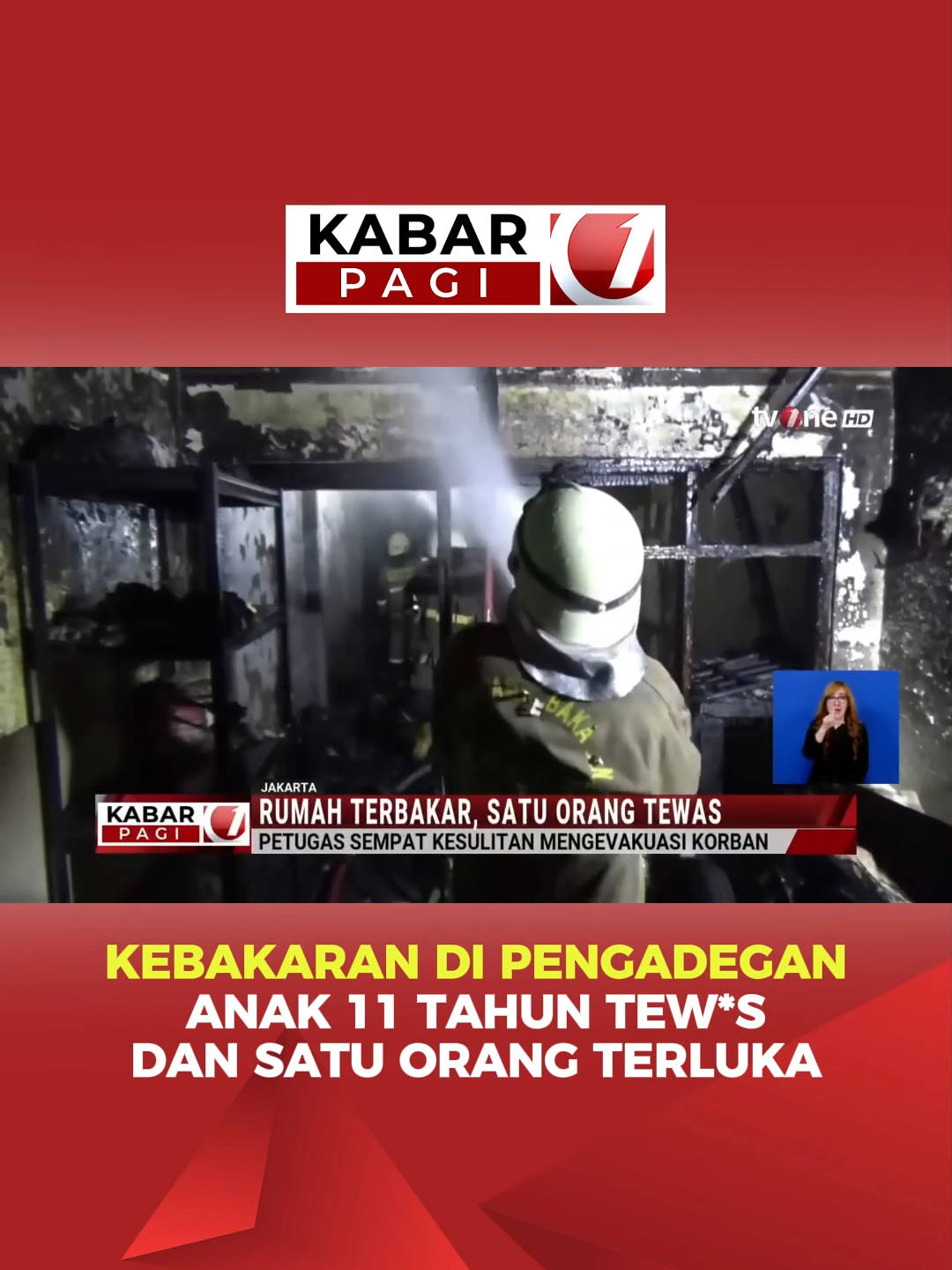 🔥 Sebuah rumah di Jalan Pengadegan Timur, Jakarta Selatan hangus terbakar pada Minggu malam. Satu bocah perempuan berusia 11 tahun tew*s di lantai dua, sementara seorang lainnya mengalami luka bakar. Evakuasi sempat terhambat karena lokasi kamar korban berada di lantai atas. Api berhasil dipadamkan setelah 10 unit mobil pemadam dan 47 personel diterjunkan ke lokasi kebakaran. 📡 Pantau terus update lengkapnya hanya di tvOne! #BreakingNews #KebakaranJakarta #Pengadegan #UpdateTvOne #BeritaTerkini #TvOne