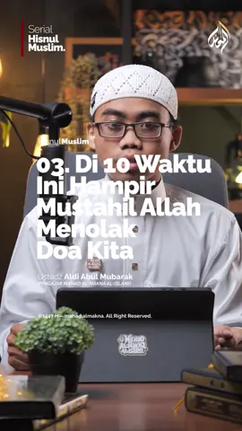 03. Waktu-Waktu Mustajab Dalam Berdoa | Hisnul Muslim — Ustadz Aldi Abul Mubarak  🌿 10 Waktu Mustajab untuk Berdoa 1️⃣ Sepertiga Malam Terakhir. “Rabb kita turun ke langit dunia setiap malam pada sepertiga malam terakhir, lalu berfirman: ‘Siapa yang berdoa kepada-Ku, Aku kabulkan; siapa yang meminta kepada-Ku, Aku beri; siapa yang memohon ampun kepada-Ku, Aku ampuni.’” (HR. Bukhari dan Muslim) 2️⃣ Antara Adzan dan Iqamah. “Doa tidak akan ditolak antara adzan dan iqamah.” (HR. Abu Dawud, Tirmidzi) 3️⃣ Saat Sujud dalam Shalat. “Seorang hamba paling dekat dengan Rabb-nya ketika sujud, maka perbanyaklah doa.” (HR. Muslim) 4️⃣ Sebelum Salam di Akhir Shalat “Wahai Rasulullah, doa manakah yang paling didengar (paling mustajab)?” Beliau menjawab: “Pada sepertiga malam terakhir dan setelah shalat-shalat wajib.” (HR. Tirmidzi – hasan) 5️⃣ Akhir Hari Jumat (Setelah Ashar hingga Maghrib). “Pada hari Jumat terdapat dua belas waktu, tidaklah seorang hamba Muslim berdoa kepada Allah pada salah satunya kecuali Allah akan memberinya. Carilah waktu itu pada akhir waktu setelah Ashar.” (HR. Abu Dawud, Nasa’i) 6️⃣ Ketika Berpuasa. “Tiga orang yang doanya tidak tertolak: orang yang berpuasa saat berbuka, pemimpin yang adil, dan orang yang dizalimi.” (HR. Tirmidzi, Ibnu Majah, Ibnu Hibban – disahihkan Al-Albani) 7️⃣ Ketika Turun Hujan. “Dua waktu doa tidak akan tertolak: saat adzan berkumandang dan ketika hujan turun.” (HR. Al-Hakim – disahihkan Al-Albani) 8️⃣ Ketika di Hari ‘Arafah (9 Dzulhijjah). “Sebaik-baik doa adalah doa pada hari ‘Arafah.” (HR. Tirmidzi – hasan) 9️⃣ Ketika dalam Perjalanan (Safar) “Tiga doa yang mustajab: doa orang yang dizalimi, doa musafir, dan doa orang tua terhadap anaknya.” (HR. Tirmidzi, Abu Dawud) 1️⃣0️⃣ Ketika Dizalimi “Takutlah terhadap doa orang yang dizalimi, karena tidak ada penghalang antara doanya dengan Allah.” (HR. Bukhari dan Muslim) —— Rabiul Akhir Series | Bulan di Mana Pahala & Dosa Allah Lipat Ganda ← Menempa Ahli Ilmu & Qur’an ← ‪@mahad.almakna‬  —— ‎بارك الله فيك #doamustajab #Lumajang #lumajangmengaji⁩