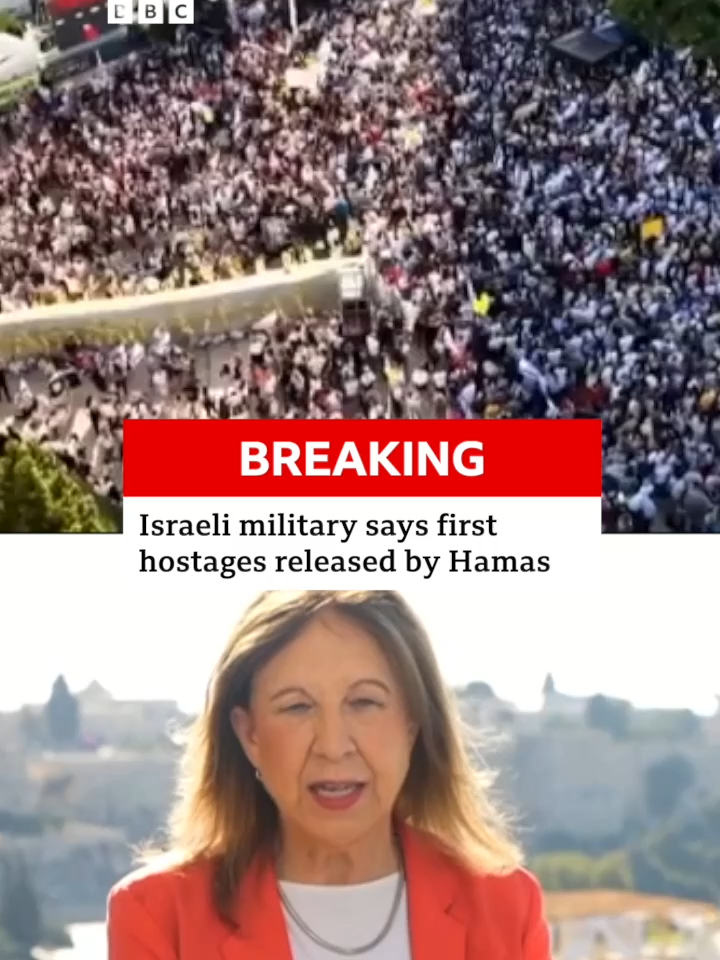 The first seven Israeli hostages being freed in Gaza today are now with the Israeli military, the IDF has confirmed. #Israel #MiddleEast #BreakingNews #BBCNews