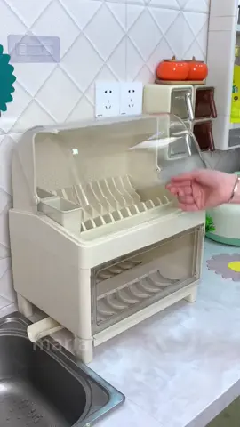 #Dust-proof dish rack#Dish storage drain rack#Kitchen Storage