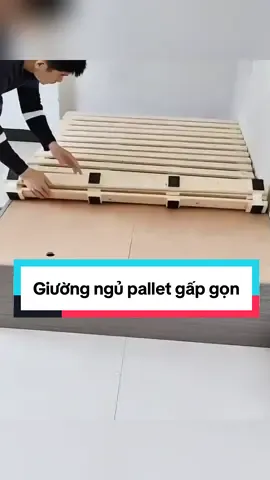 Chiếc giường pallet có thể cuộn gọn gàng cực tiện lợi ne 😍#giuongpallet #giuongngupallet #giuongpalletcuon #dogiadung #tienichgiadinh