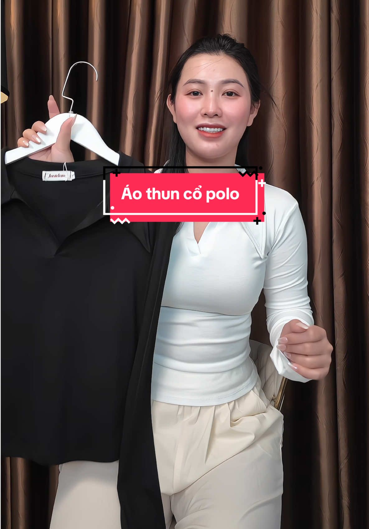 Áo thun ôm body cổ polo cho mấy nàng nha 👇