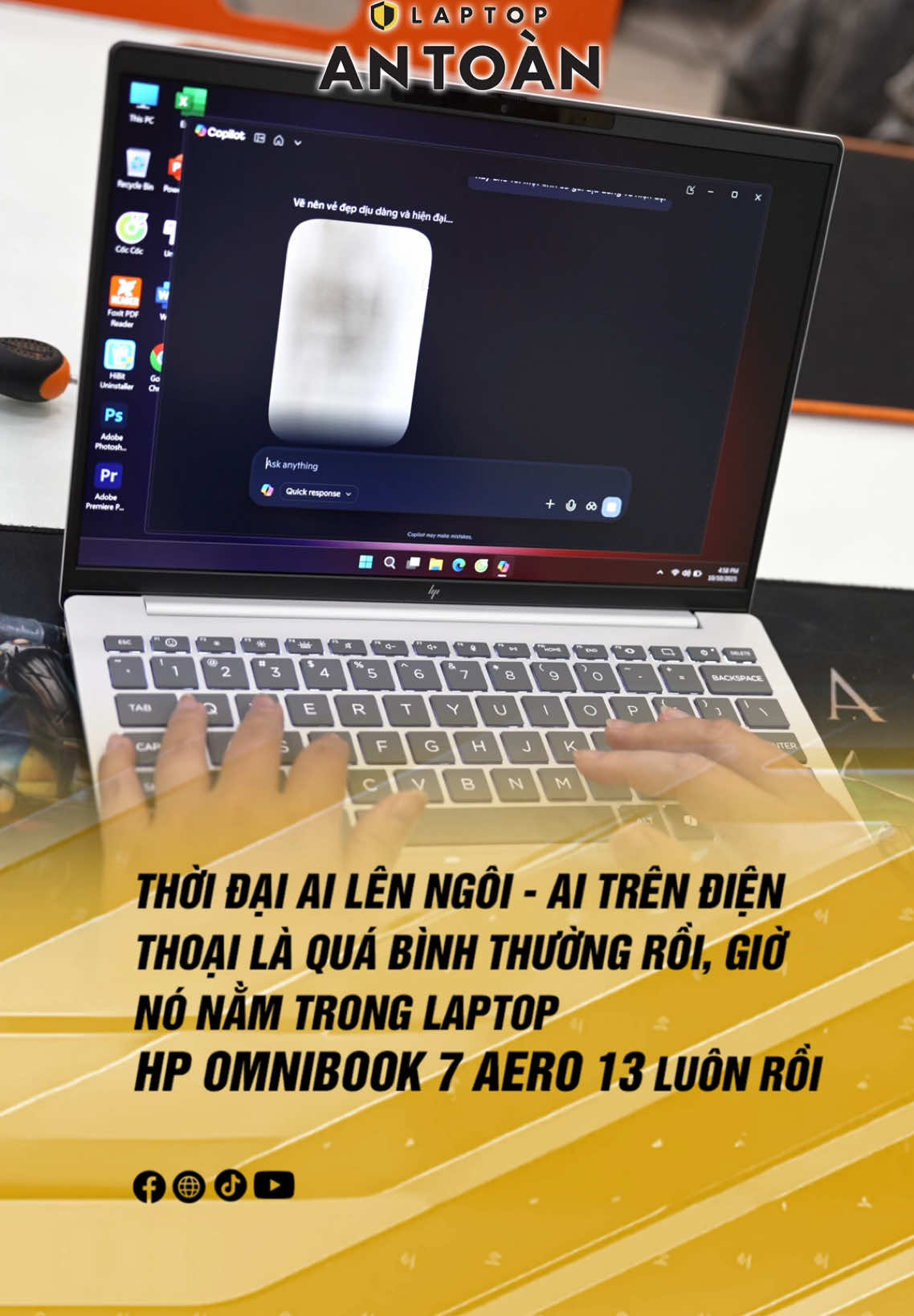 Laptop AI hot hit 2025 - HP OmniBook 7 Aero 13 - Ryzen AI 5 340 – RAM 16GB – SSD 512GB mới là đỉnh cao AI trên laptop!” 💻 #LaptopAnToan #HPOmniBook7Aero13 #LaptopAI #LaptopUltrabook #LaptopRyzenAI   